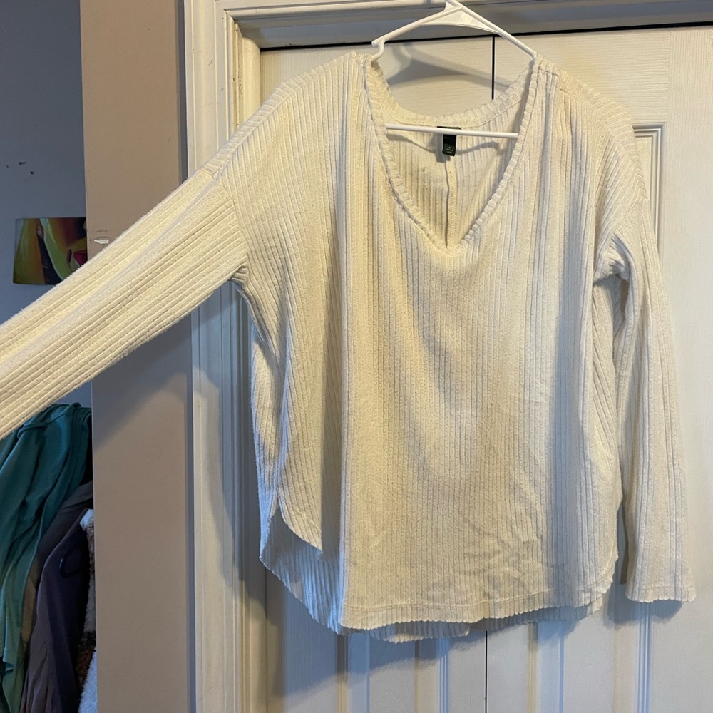 Wild Fable Cream Ribbed Sweater